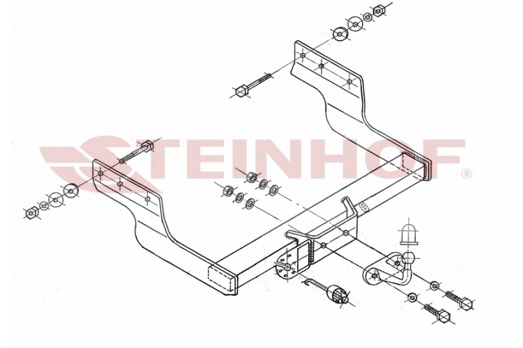 F-300 Vaste trekhaak Ford Transit Bestelwagen (met opstap) tussen bouwjaar 04/2000 en 2013