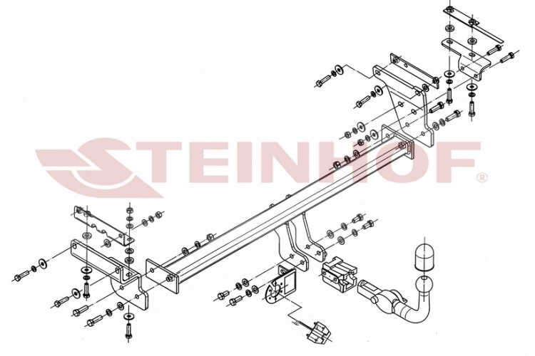 N-095 Afneembare trekhaak Nissan Qashqai SUV tussen bouwjaar 2007 en 01/2014