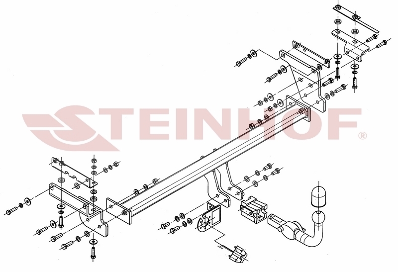 N-095 Afneembare trekhaak Nissan Qashqai +2 SUV tussen bouwjaar 2008 en 01/2014