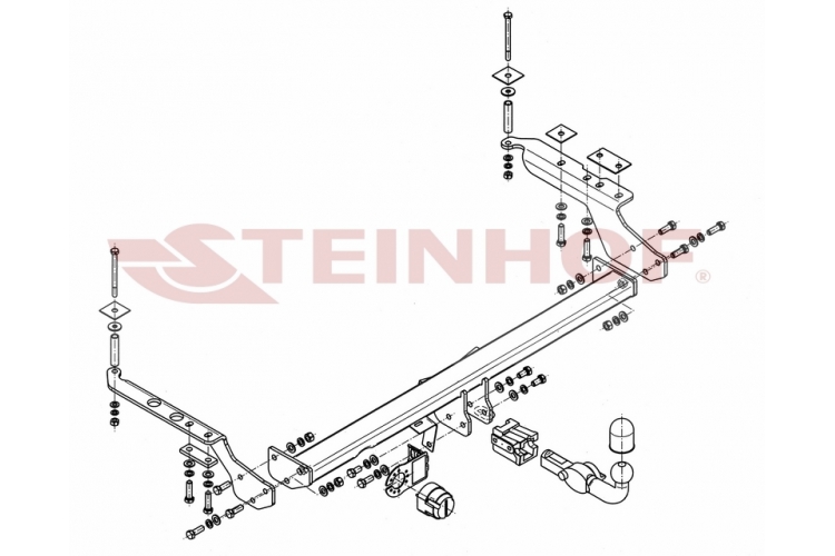 S-361 Horizontaal afneembare trekhaak Subaru Forester SUV 1997-2008