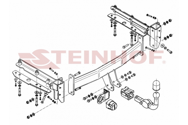 S-363 Horizontaal afneembare trekhaak Subaru Legacy Outback 09/2003-09/2009