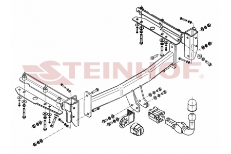 S-363 Horizontaal afneembare trekhaak Subaru Legacy Stationwagen 09/2003-09/2009