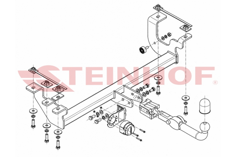 S-411 Horizontaal afneembare trekhaak Suzuki Jimny Terreinwagen 01/1998-2018