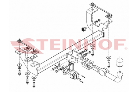 S-411 Horizontaal afneembare trekhaak Suzuki Jimny Terreinwagen 01/1998-2018