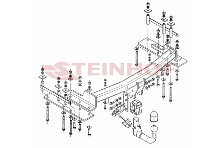 S-453 Verticaal afneembare trekhaak Ssangyong Kyron SUV 2006-2014