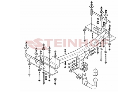 S-453 Verticaal afneembare trekhaak Ssangyong Kyron SUV 2006-2014