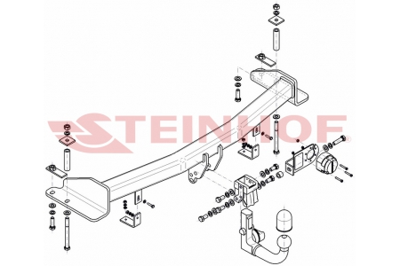 S-467 Verticaal afneembare trekhaak Ssangyong Rexton SUV 2014 -2017