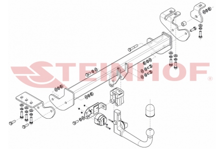 S-469 Verticaal afneembare trekhaak Ssangyong Korando SUV 2010-2019