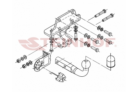 T-163 Vaste trekhaak Toyota Land Cruiser 3D (J125) SUV 2003-2009