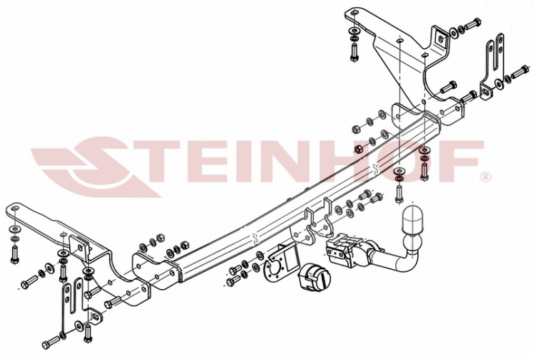 T-191 Horizontaal afneembare trekhaak Toyota RAV-4 (zonder reserverwiel) SUV 2006-2013