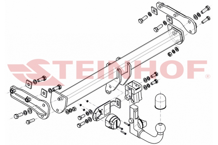 V-309 Verticaal afneembare trekhaak Volvo S60 Cross Country Sedan 07/2015-6/2018